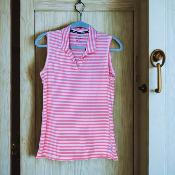 Orangey Pink Striped Golf Tank – Like New, Sporty & Cute! - Picture 1 of 1